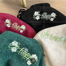 大码春季重磅高品质刺绣砂洗做旧连帽卫衣特P65控98加绒P70控108，男装卫衣，电商A422-1