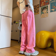 25年春季水洗高街vibe直筒宽松阔腿五色牛仔裤NZ2310-P55控78，男装牛仔裤，星座1002-1