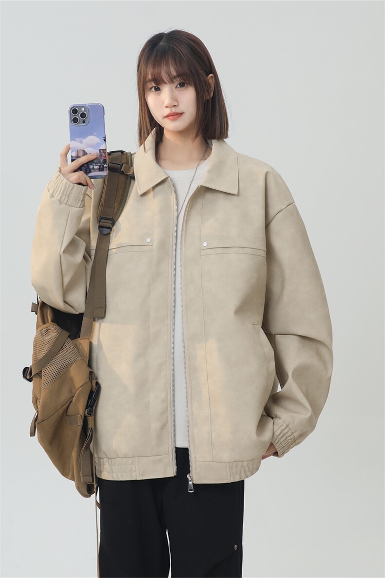 中性风PU皮工装翻领夹克2025秋季痞帅潮流外套XZ301b-2-JK2591P75,男装夹克,星座301B-2（原A443-1）