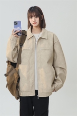 中性风PU皮工装翻领夹克2025秋季痞帅潮流外套XZ301b-2-JK2591P75，男装夹克，星座301B-2（原A443-1）