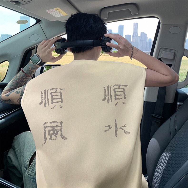 量大优得物抖音高品质重磅230克美式印花无袖t恤背心WB332特P18,男装背心/马甲,电商A486