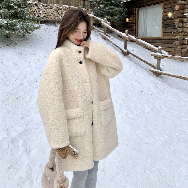 现货:冬季新款高级感加厚保暖皮毛一体外套2C135-8959P225K338,女装皮草,2C135