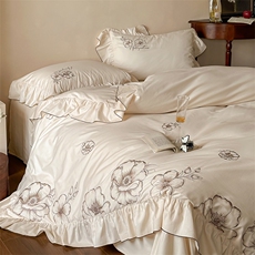 新款50s磨毛绣花花边款四件套，床品套件，一起卖家纺
