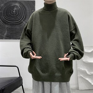 2025年男士针织高领领纯色打底宽松毛衣男 A169 M02 P45图片
