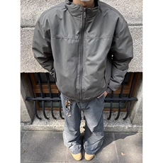 宽松型棒球服美式复古外套男春秋款小众飞行员工装夹克长袖潮翻领，男装夹克，星座506A