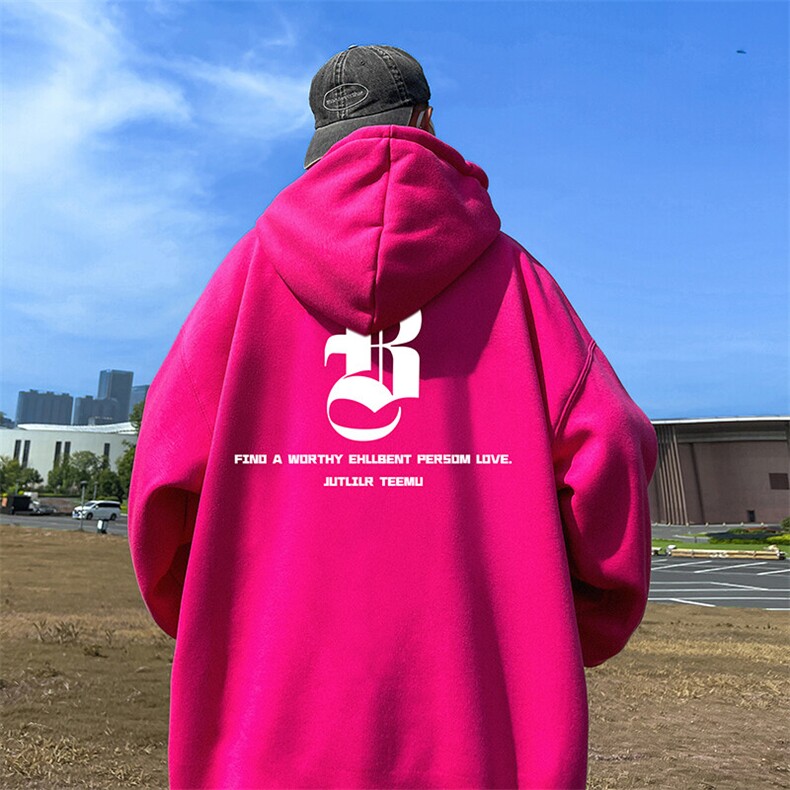 抖音得物供货可提供视频春装重磅美式宽松连帽卫衣DL2391,男装卫衣,电商A486