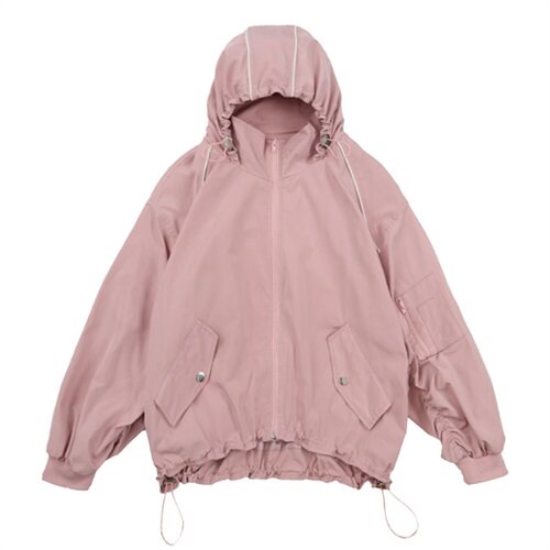 【正常发货】港风休闲短外套棒球服潮连帽长袖2022春秋新款外套女图片