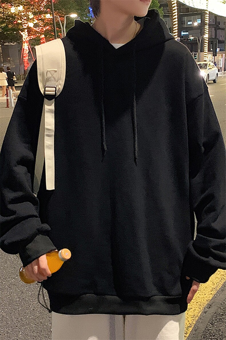 WY2099-P35加绒款-P40纯棉连帽卫衣男大码运动帽衫宽松薄外套男,男装卫衣,电商A040