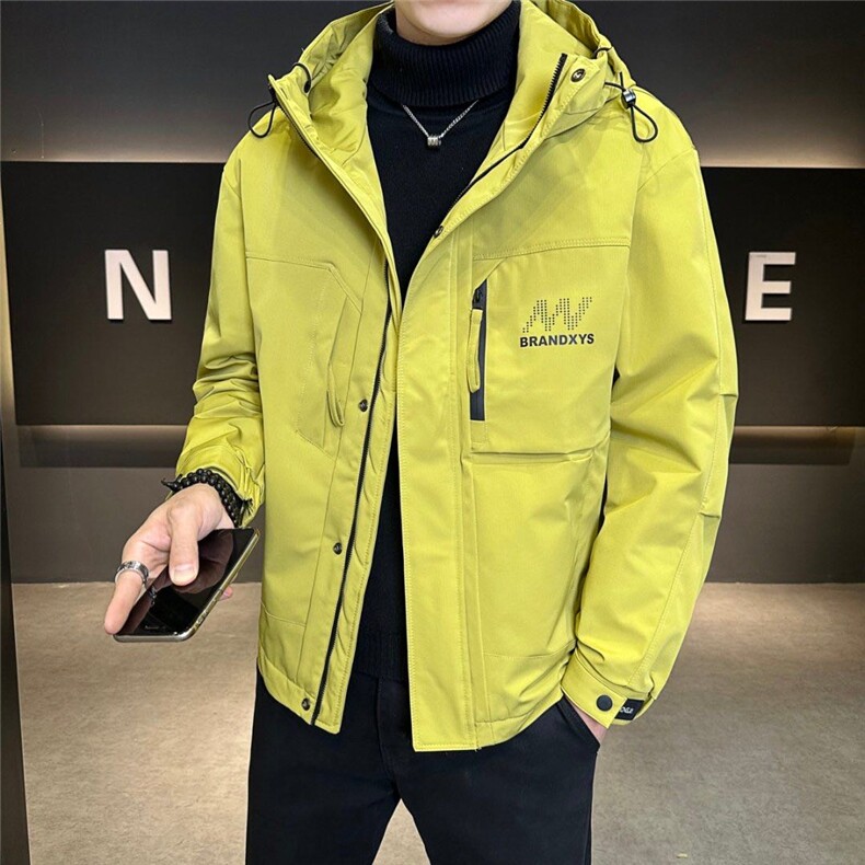 2025秋冬新款二棉加棉夹克连帽冲风衣男士外套棉服M22-P118，男装夹克，星座703-1