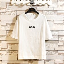 2021夏季新日系白砖墙大码男印花棉麻短袖亚麻风T恤T197-P28，男装T恤，电商A001