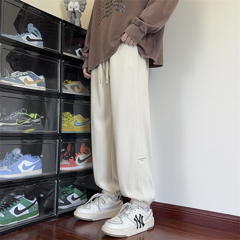 秋季新款运动裤男美式潮牌宽松垂感休闲卫裤男生高级感痞帅束脚裤,男装休闲裤,星座209-2