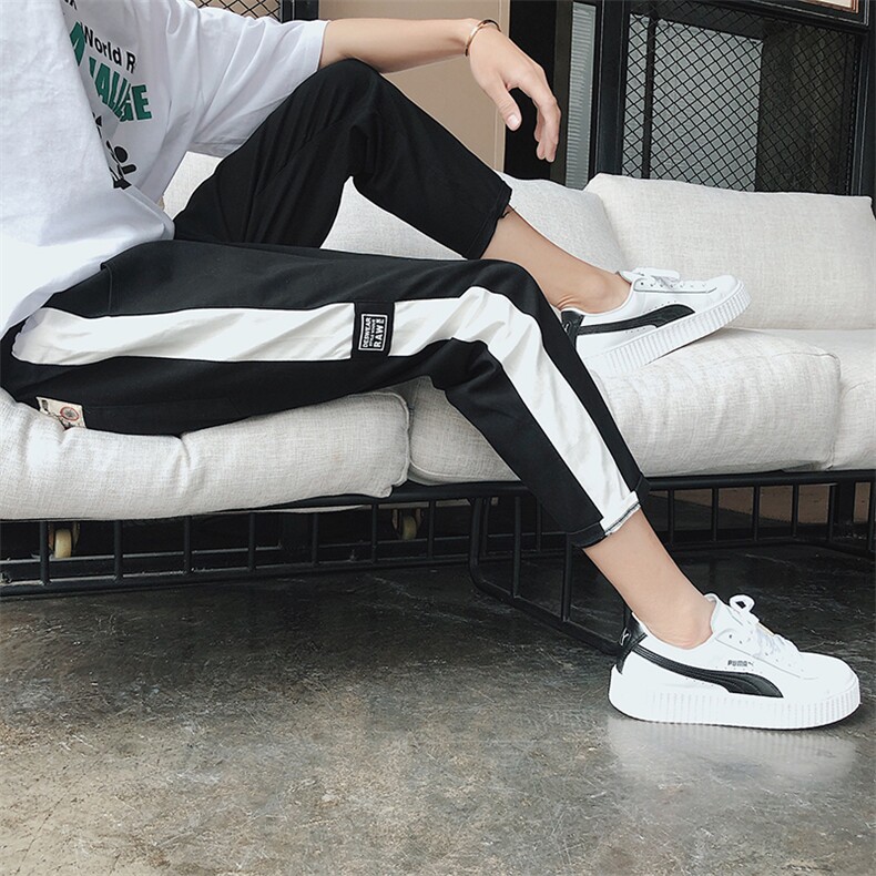 裤子男韩版潮流春季潮牌百搭宽松九分运动束脚裤休闲工装裤K66，男装休闲裤，星座1306