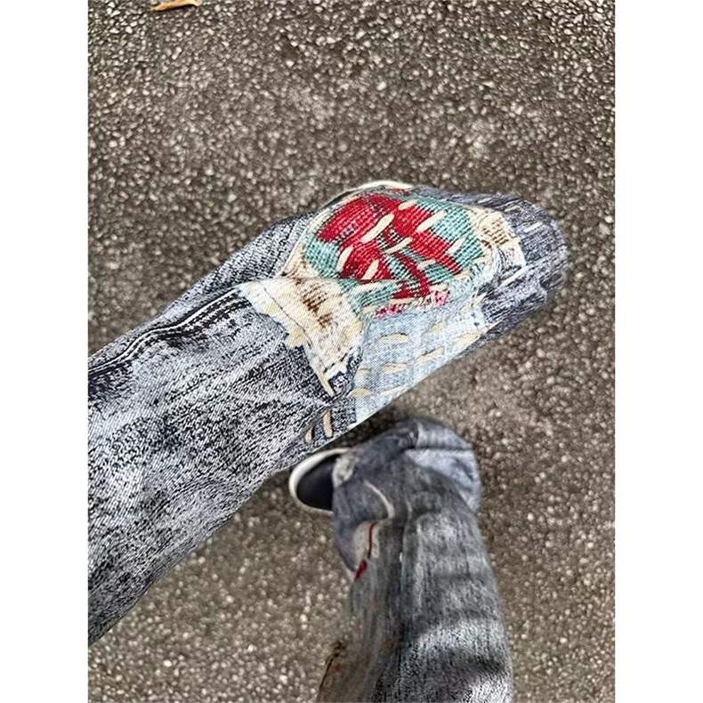 水洗破洞补丁刺绣小脚牛仔裤男士修身弹力欧货百搭乞丐裤NA103,男装牛仔裤,星座1116A（原606A-3）