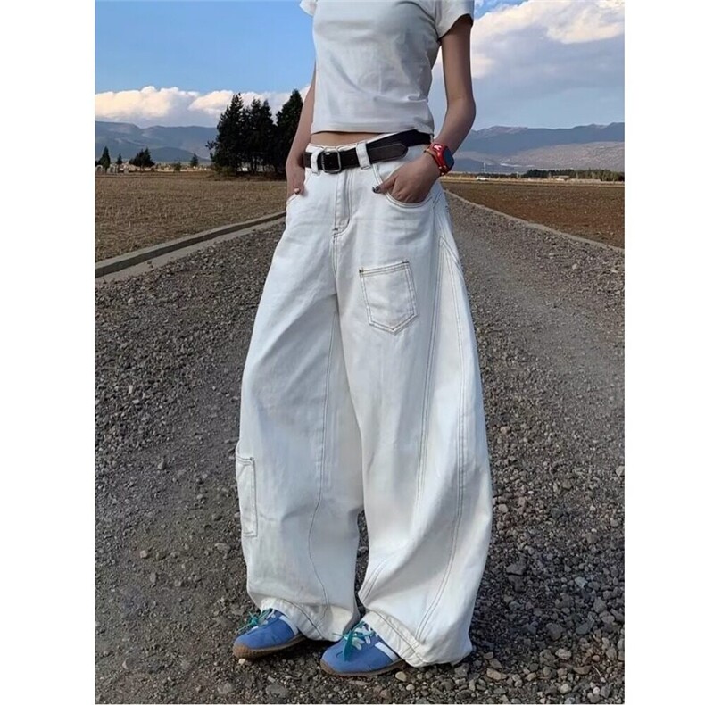 【有货】DYK8036-特批48原版质量白色弯刀牛仔裤男女显瘦阔腿裤潮,男装牛仔裤,星座603-2