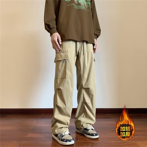 1506-1/KK5131/P47机能垂感阔腿工装裤男高街潮流百搭直筒宽松图片