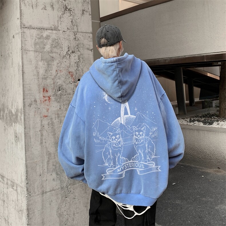 秋冬美式重磅水洗复古连帽卫衣潮流大码潮牌男BK6661-P68加绒P78,男装卫衣,星座517A