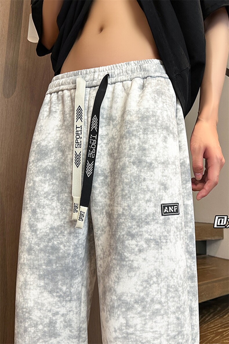 XZ616夏季扎染直筒百搭贴标抽绳款长裤休闲裤TY1024特P40控78,男装休闲裤,星座512A（原616）