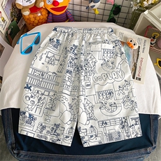 2023夏季新款港风摆拍大码沙滩休闲短裤M-5XHK21207-P25，男装休闲裤，电商A022