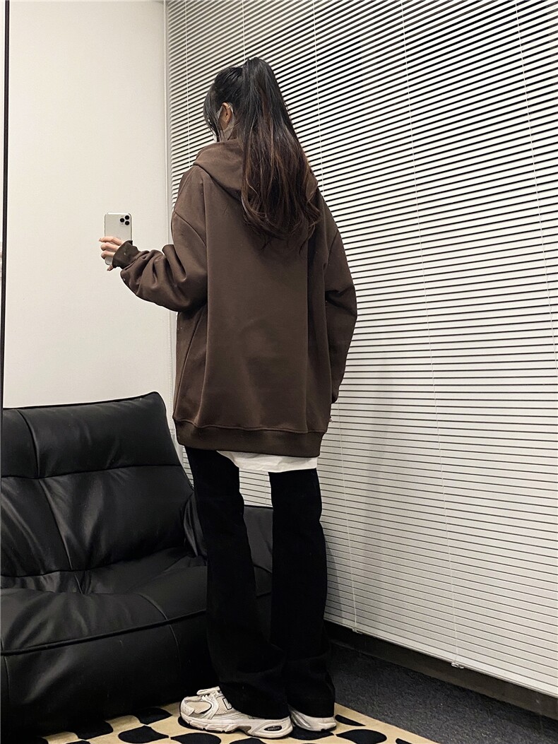 美式复古连帽重磅卫衣基础款休闲宽松oversize,男装卫衣,星座310A-4