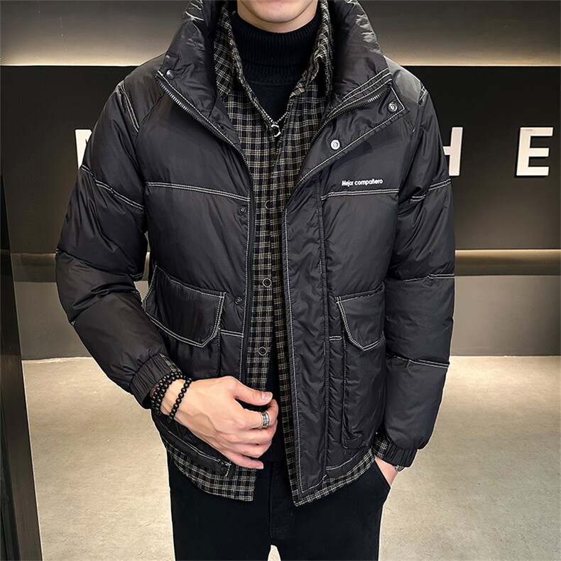 标502025新款男士白鸭绒羽绒服立领百搭时尚外套YR8096-P200,男装羽绒服,电商A413