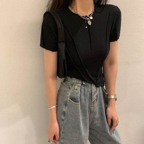 7968三色不规则短t，女装，XTZ style