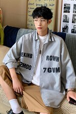 1港风竖条纹大码M-5XL中性风情侣潮七分袖衬衫男QCS7018P45控69，男装衬衫，星座226-2