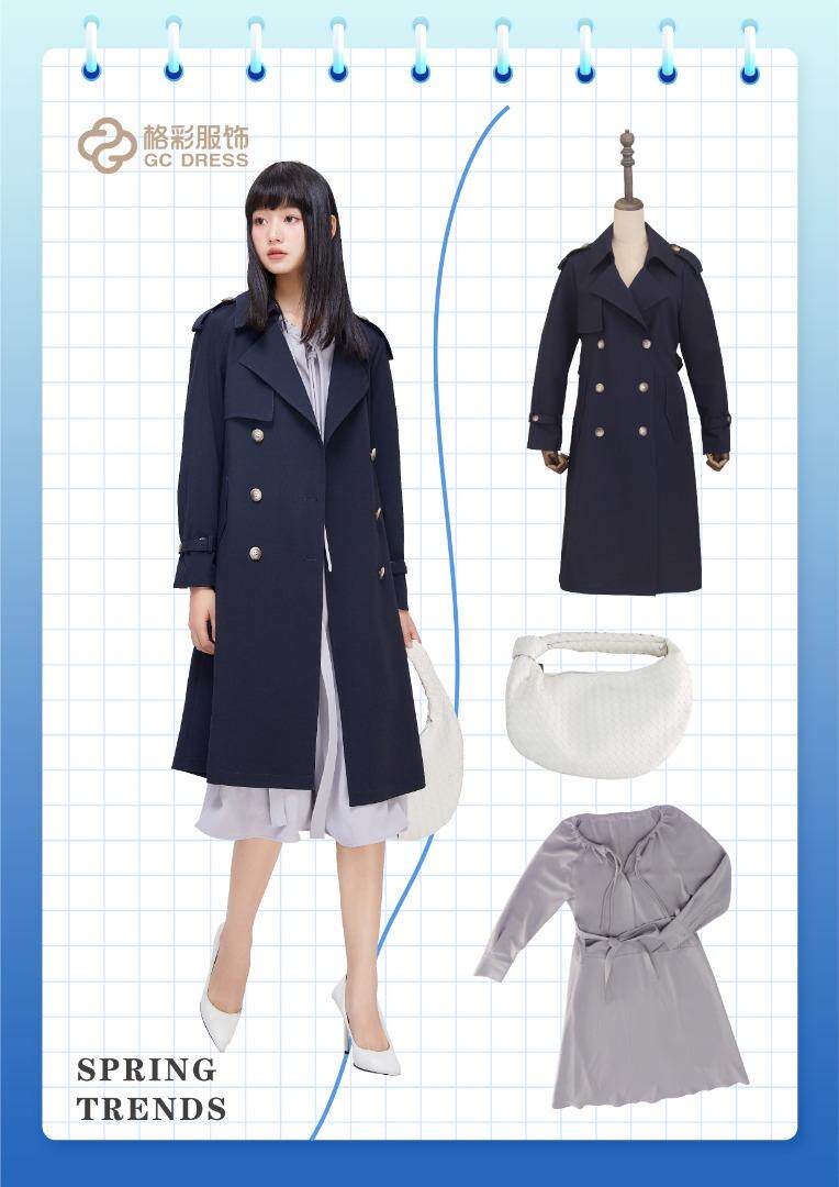 2023春装新款长款风衣，女装风衣，千浪依族