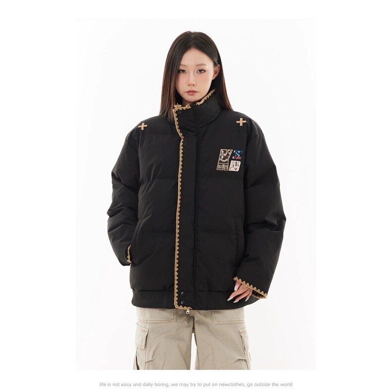 潮民族风棉服男女冬季情侣装刺绣棉衣外套面包服DT999P92,男装棉衣,星座1013-5