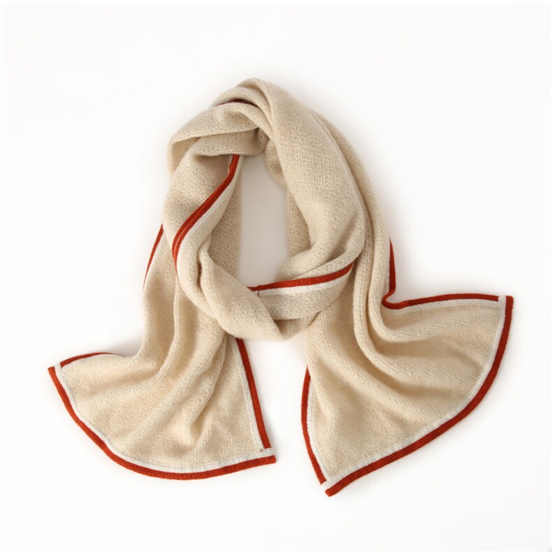 2025年秋季新款百搭女士拼色长方形加厚保暖围巾，围巾，绒上羊绒