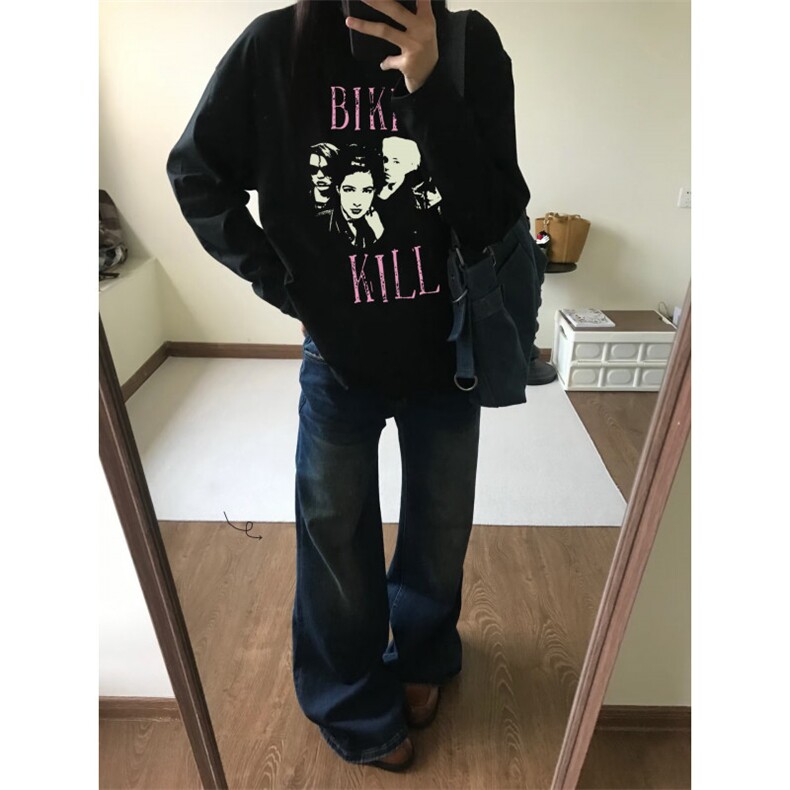 网图现货复古印花圆领长袖T恤潮打底衫男女可CT813-P29有大码,男装T恤,电商C310