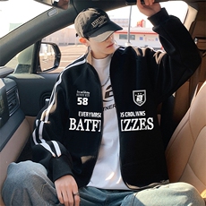 H239P55加绒P65重磅卫衣男士立领拉链开衫运动外套休闲上衣，女装短外套，星座304A-1