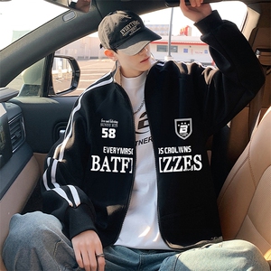 H239P55加绒P65重磅卫衣男士立领拉链开衫运动外套休闲上衣图片