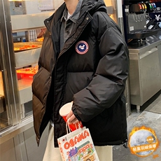 港风冬季新款连帽羽绒服男潮宽松印花字母新YR6137P225控298，男装羽绒服，电商A268A
