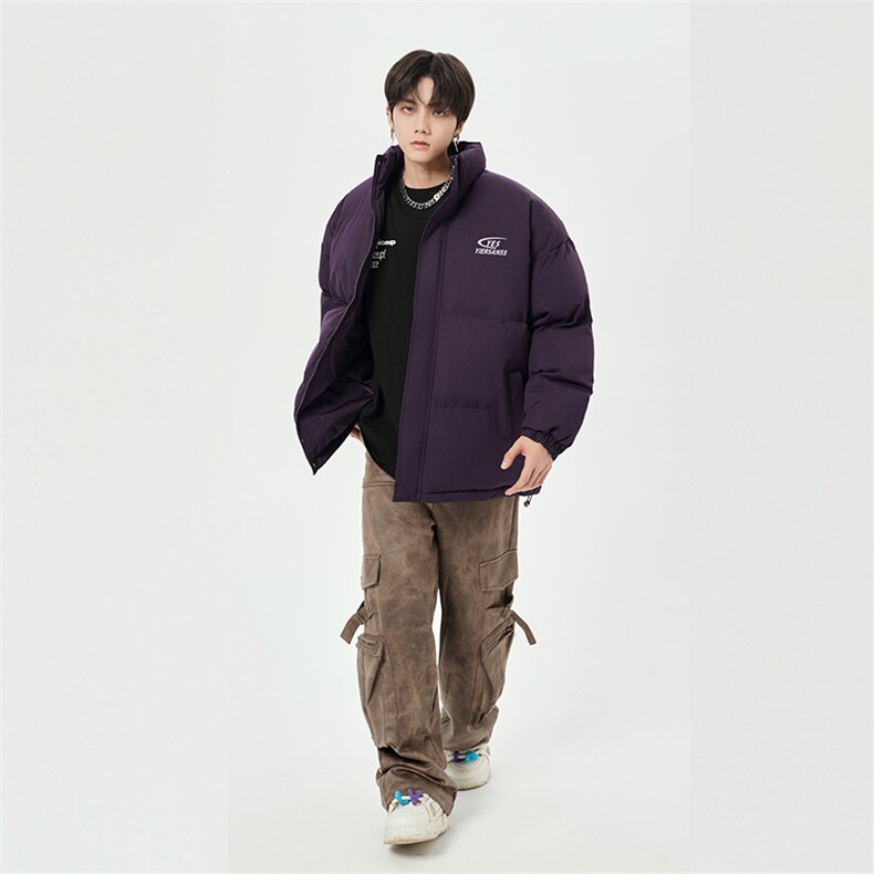 日系抖音直播高品质宽松男面包服羽绒棉外套棉衣M1048P90图片