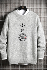 M19070-P45加绒款-P65加厚加绒毛衣男大码毛线衣男针织衫男线衫，男装针织衫/毛衣，电商A040A