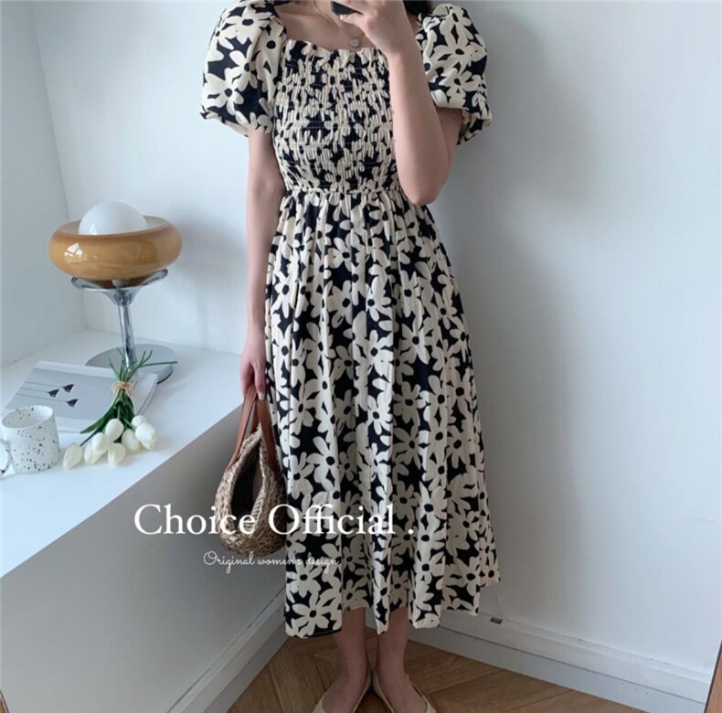 【NEW】新款显瘦印花连衣裙x008#,女装连衣裙,CHOICE 初袖