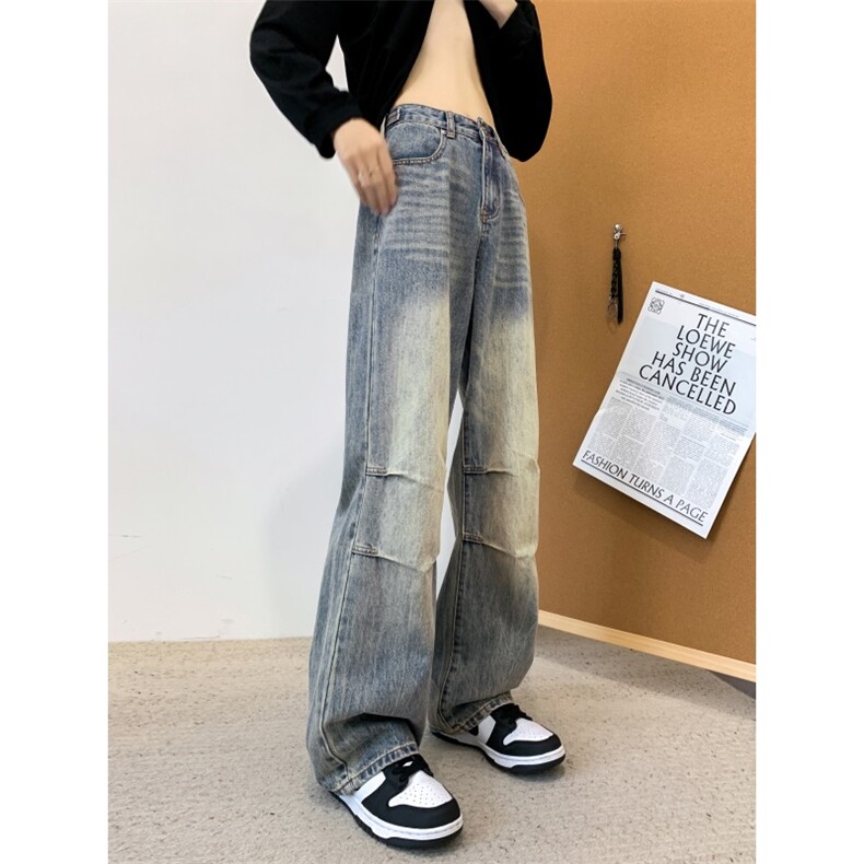主推款！美式褶皱牛仔裤男做旧长裤百搭裤子A080-6105-P6588,男装牛仔裤,电商A080