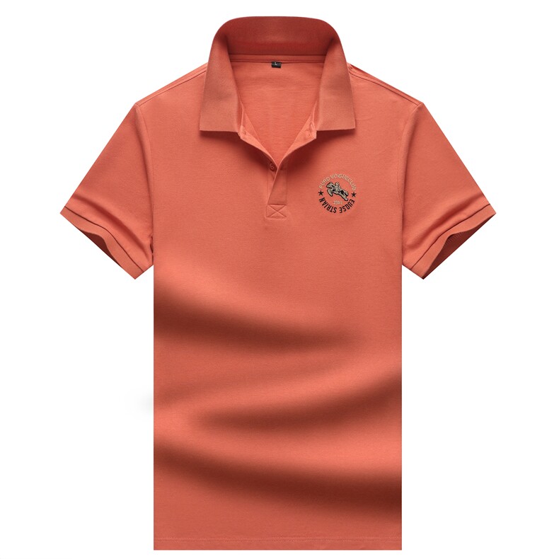 夏季新款男士翻领短袖t恤中年有领男装上衣服休闲POLO衫图片