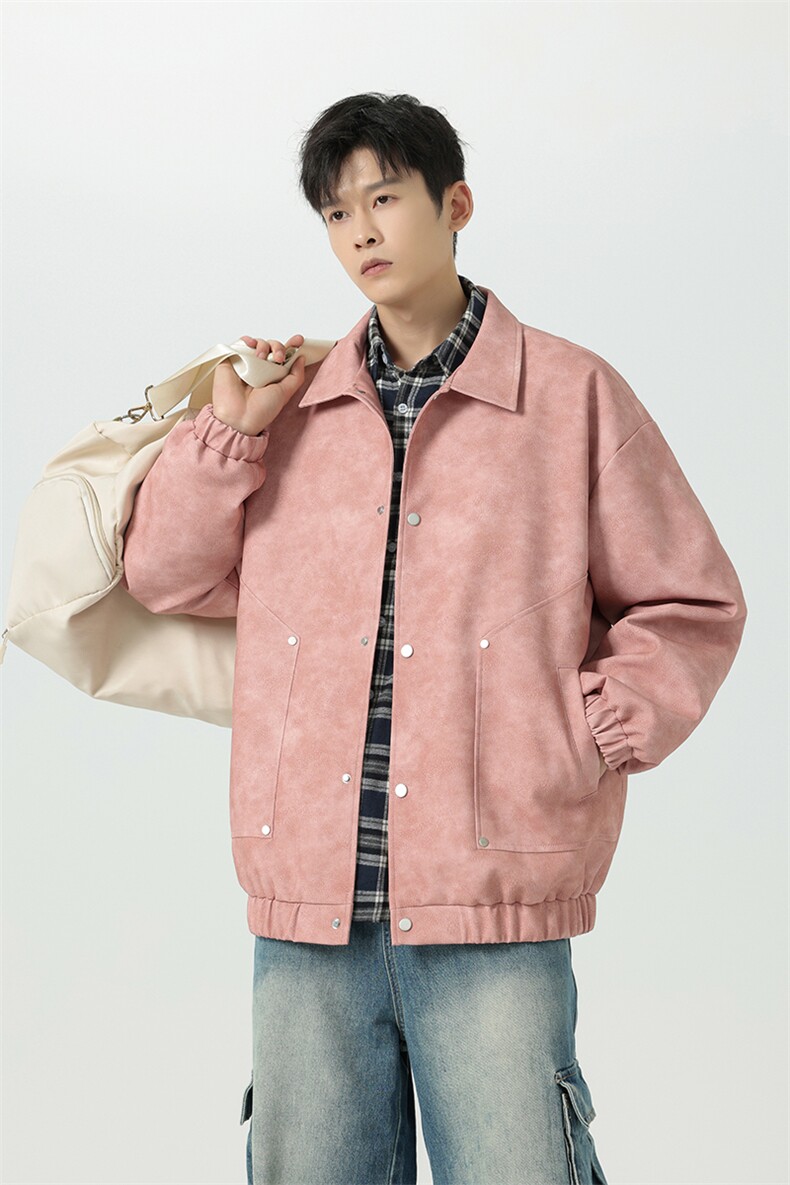 脏脏皮衣外套男装秋季工装夹克潮牌机车服复古PU皮上衣JK8806P70,男装皮衣,星座311B-1