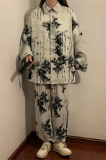 中性风冰丝扎染长袖衬衣CS88796P35控68扎染抽绳裤子88798P45控68，男装休闲裤，星座226-1