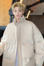 ！2025冬季新款男士立领棉衣纯色情侣棉服加厚外套MY300特P50，男装棉衣，电商B220