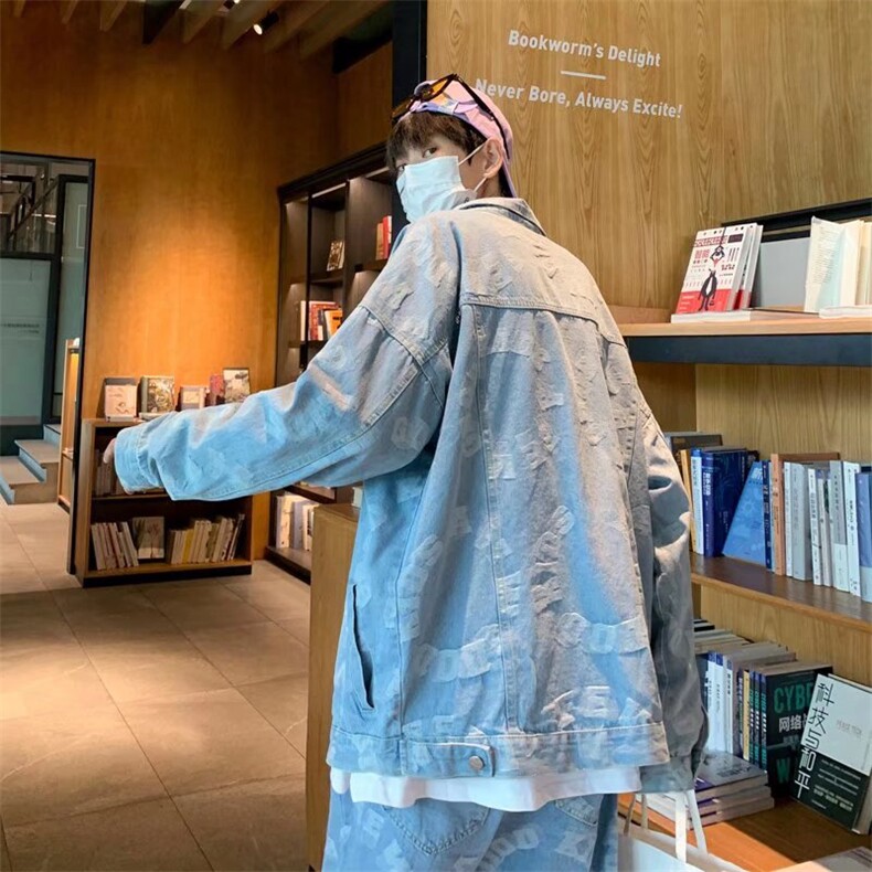 潮流牛仔夹克套装潮男春季JB3682P100,男装夹克,星座1116-2