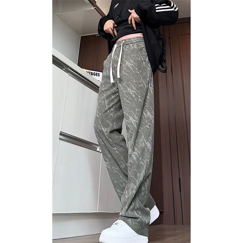秋冬美式高街vibe灯芯绒扎染运动休闲裤货号K2456加绒P50常规P35,男装休闲裤,电商A063
