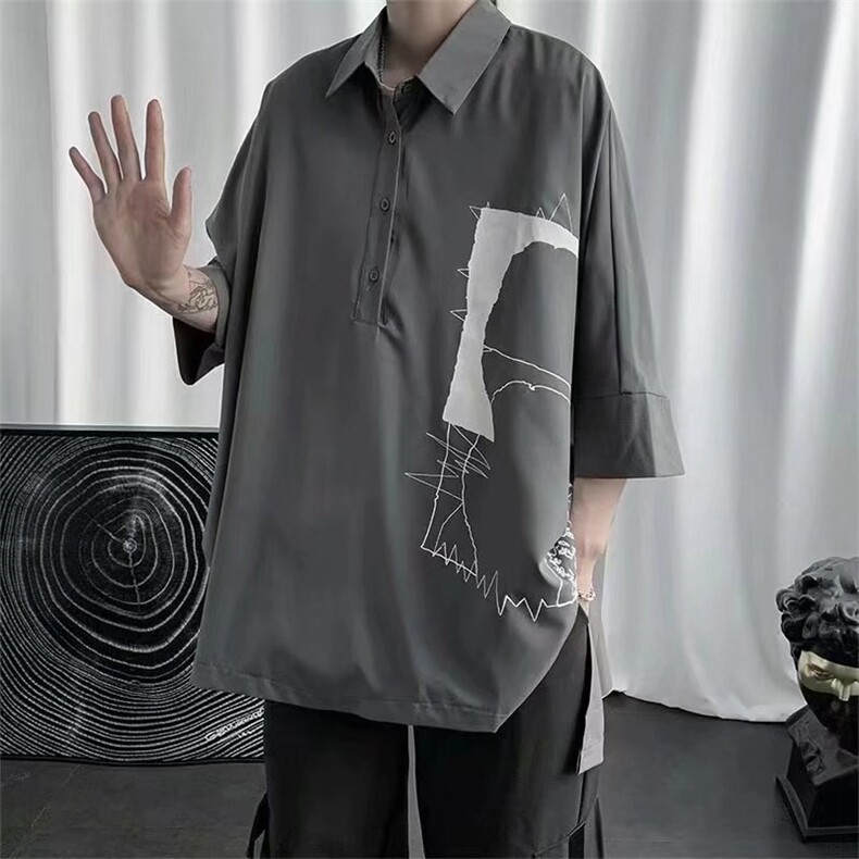 短袖衬衫春款男港风潮流C00012P30,男装衬衫,星座1116-2