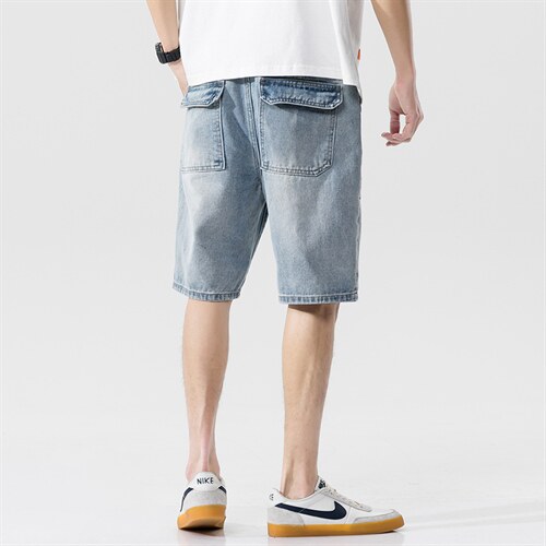 2021夏季新日系大码男无影墙潮流多口袋休闲牛仔裤短裤ND8128-P45，男装牛仔裤，电商A001