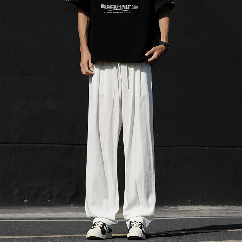 现货新款垂感冰丝裤子薄款阔腿裤速干休闲长裤A351-AK2475-P50，男装休闲裤，电商A351