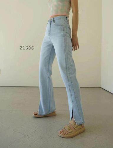 韩脚口开衩牛仔长裤，女装，安吉拉