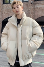冬季clean短款立领PU皮棉服男女潮牌大码棉袄M2909特P90控158，男装棉衣，电商A001