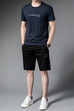 2023夏季新款polo男士冰丝休闲套装宽松百搭中年短袖短裤两件套，男装休闲套装，电商B212（原钱塘6029）