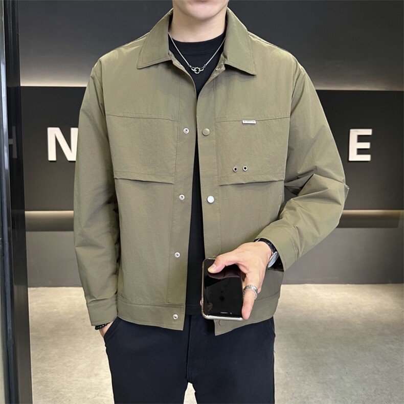 JK633-P75男士外套2025秋季新款休闲夹克百搭潮流简约青年帅气,男装夹克,星座507A（原星座306B-2）